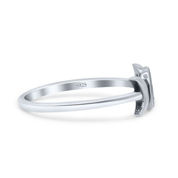 Crescent Half Moon Goddess Triple Statement Trending Oxidized Ring Band Thumb Ring